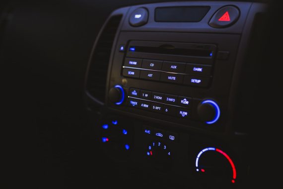 vehicle stereo turned on